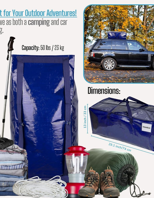 Load image into Gallery viewer, 6 Pack Moving Bags w/Backpack Straps, Moving Boxes &amp; Storage Bins Alternative, Packing Supplies, Camping Accessories
