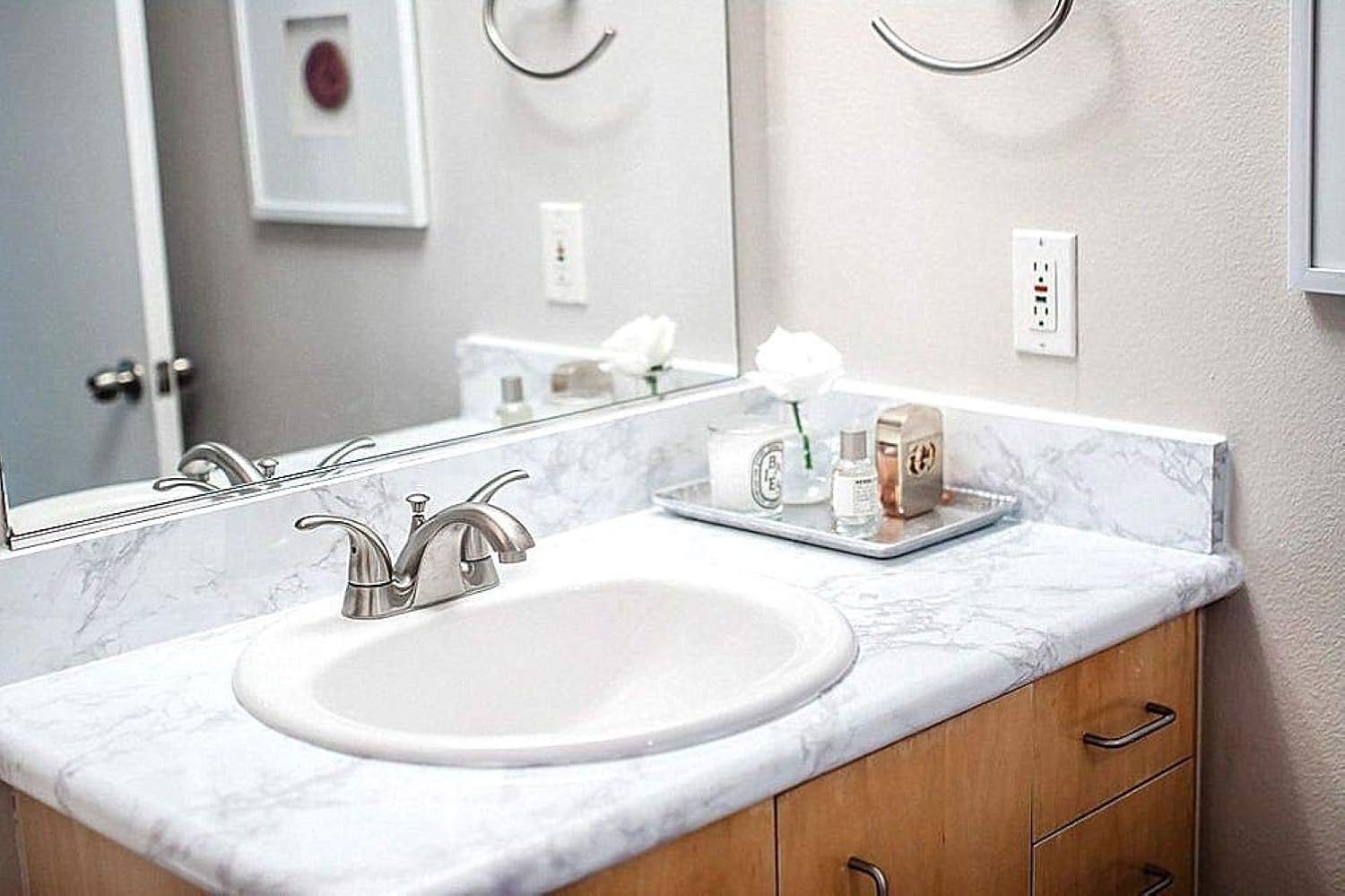Marble Peel and Stick Wallpaper Granite Paper for Old Furniture Self Adhesive and Removable Cover Surfaces 17.7 inch x 78.7 inch