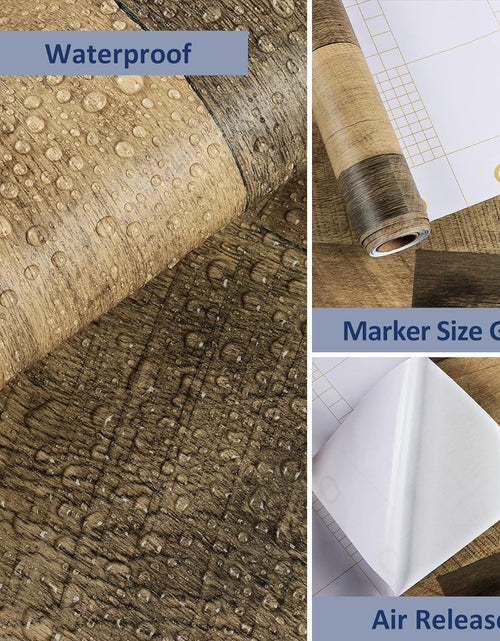 Load image into Gallery viewer, Brown Wood Wallpaper Peel and Stick Decorative Vinyl Countertop for Bedroom Accent Wall 15.75&quot; x 78&quot;
