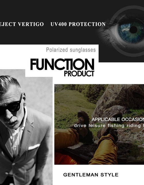 Load image into Gallery viewer, Men Polarized Sunglasses for Mens and Womens, Black Retro Sun Glasses Driving Fishing UV Protection
