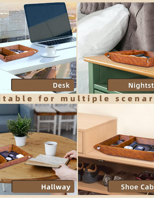 Load image into Gallery viewer, Best Dad Ever PU Leather Tray and Keychain, Gifts for Dad Fathers Day, Unique Dad Birthday
