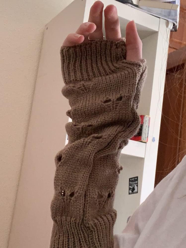 Grunge Gloves Fairy Grunge Accessories Ripped Glove Crochet, Brown