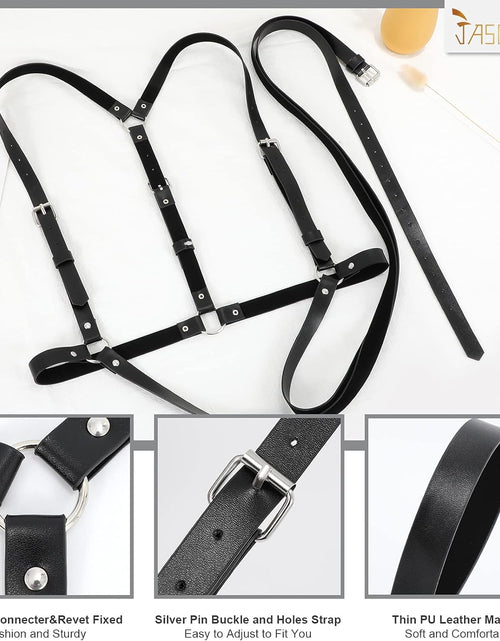 Load image into Gallery viewer, Punk Waist Belt Women PU Leather Skinny Body Adjustable Belts with Gothic Circle, Black
