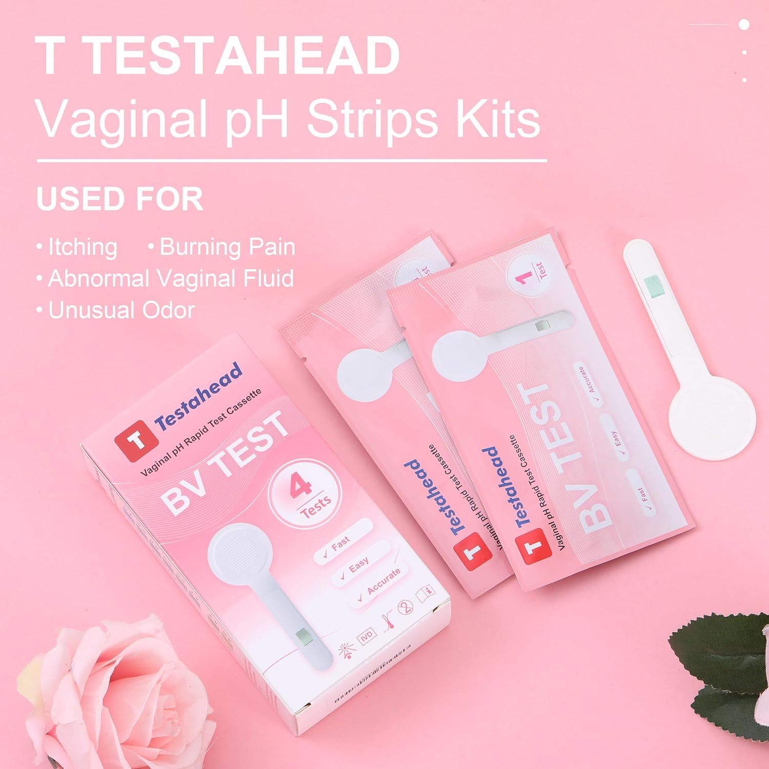 Feminine Health Vaginal pH Test Strips Kits for Bacterial Vaginitis, 4 Packs