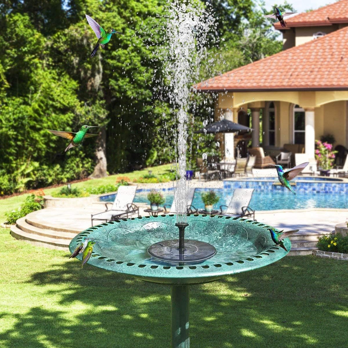 New Upgraded Mini Solar Powered Fountain Pump 1.5W Free Standing Solar Panel Kit