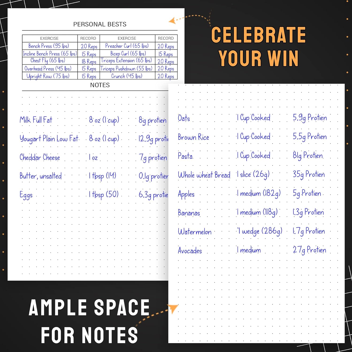 Hardcover Fitness Journal Workout Planner for Men & Women - A5 Sturdy Workout Log Book, Black
