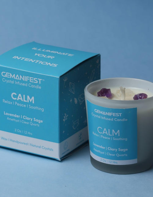 Load image into Gallery viewer, Calm Crystal Candle for Manifestation, Aromatherapy and Relaxation I Non Toxic, Vegan, Lead Free | Calm Candles for Women
