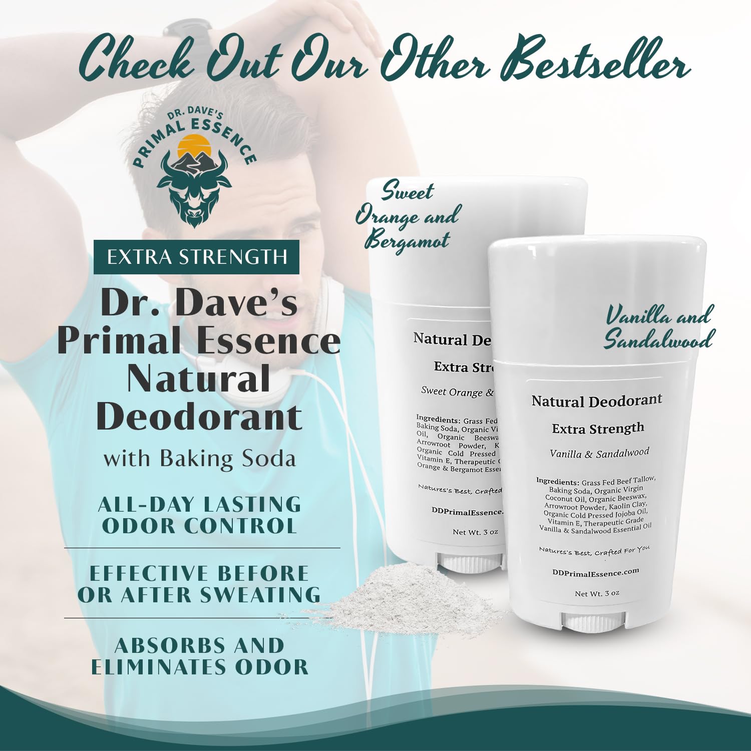 Primal Essence Sensitive Skin Natural Deodorant | Aluminum & Baking Soda Free | Men and Women  (Vanilla & Sandalwood)