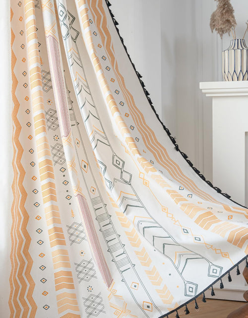 Load image into Gallery viewer, 2 Panels 84 inch Semi Blackout Living Room Darkening Curtains, Geometric Tribal Cotton Linen
