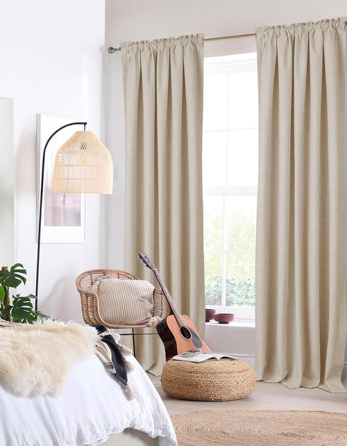 Load image into Gallery viewer, Blackout Curtains 84 Inches Long 2 Panels Set, Thermal Insulated Rod Pocket Window Curtains &amp; Drapes, 50W X 84L, Oatmeal
