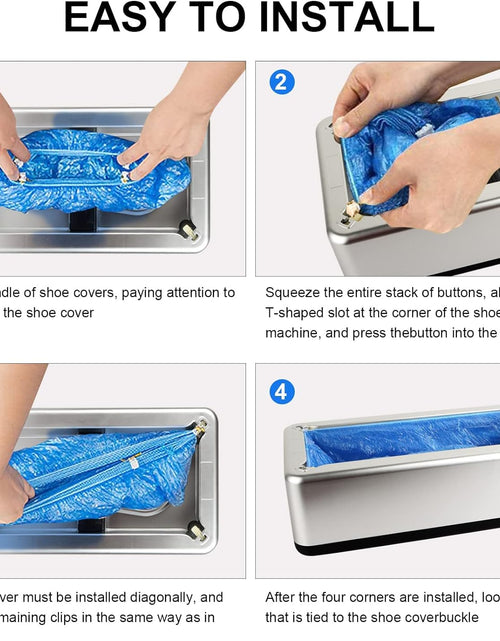 Load image into Gallery viewer, Automatic Shoe Covers Dispenser with Disposable Shoe Covers 200pcs , Silver

