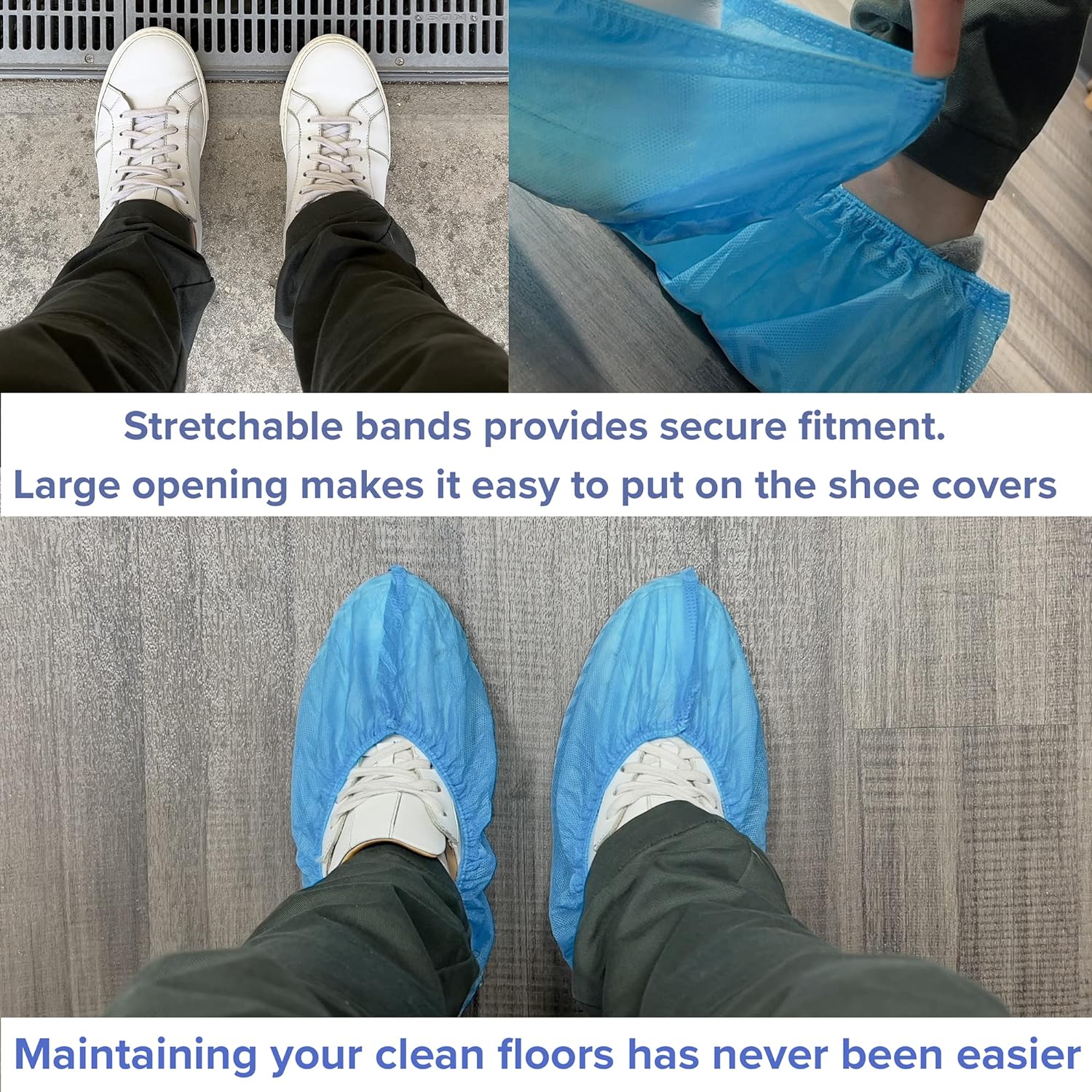 Disposable Non Slip Boot & Shoe Covers - Disposable Booties, 100 Pack, LG