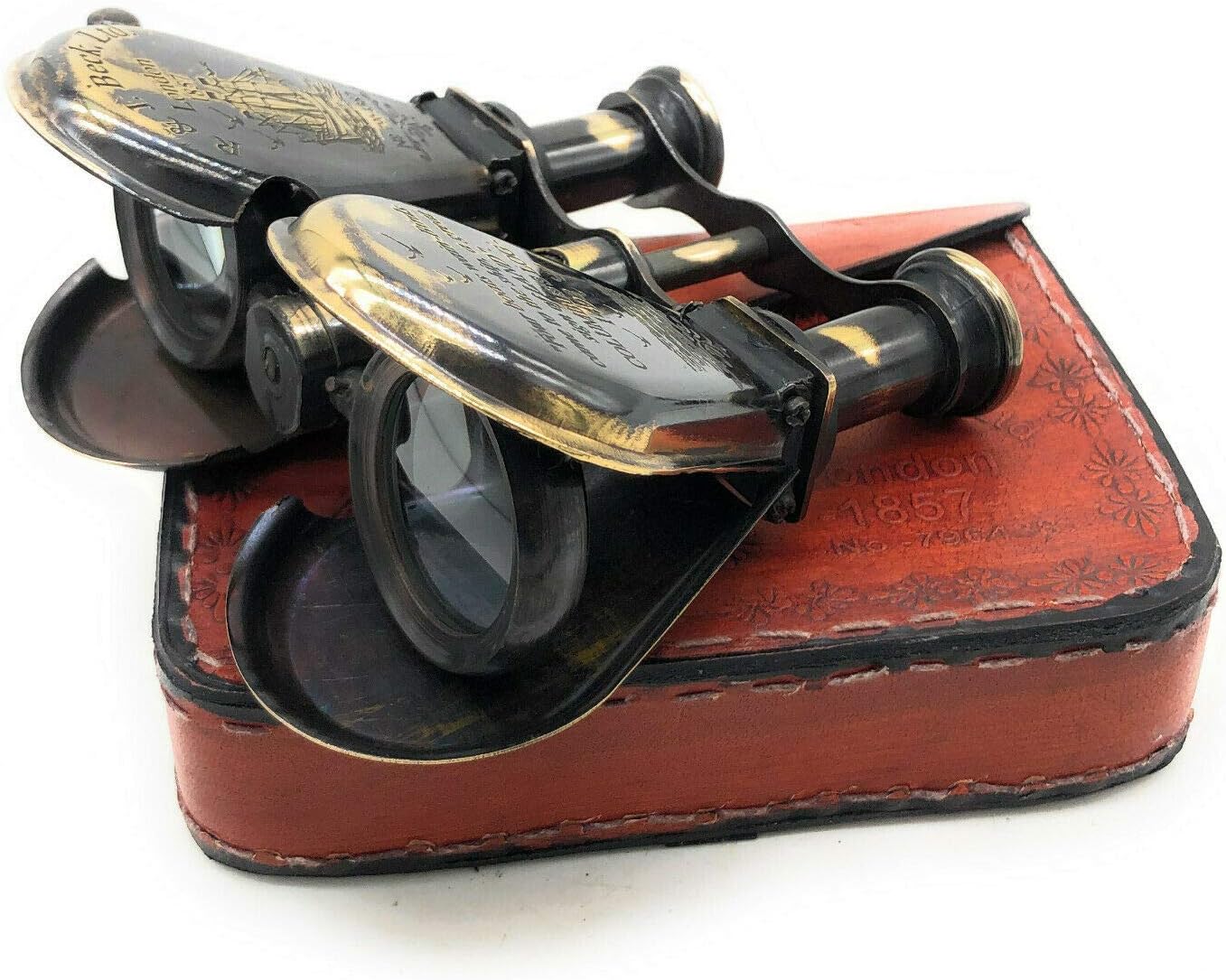 Classic Marine Spy Glass Antique London 1857 R & J Beck Brass Binocular Collectibles, Antique Style Telescope Spyglass Folding Gift