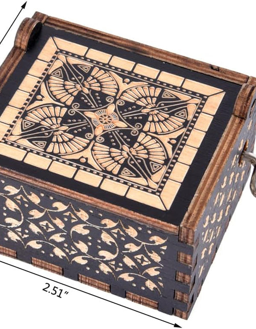 Load image into Gallery viewer, Can&#39;t Help Falling in Love Wood Music Box, Antique Engraved Musical Boxes, Black
