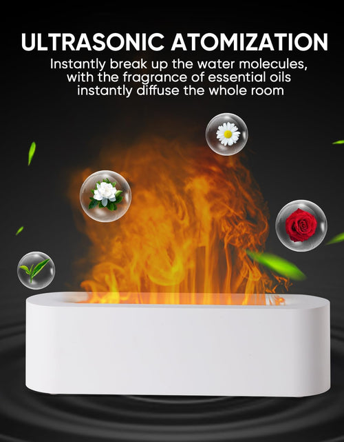 Load image into Gallery viewer, Fireplace Colorful Fire Flame Diffuser, Aromatherapy Essential Oil Diffuser, 150ml Cool Mist Humidifier, White
