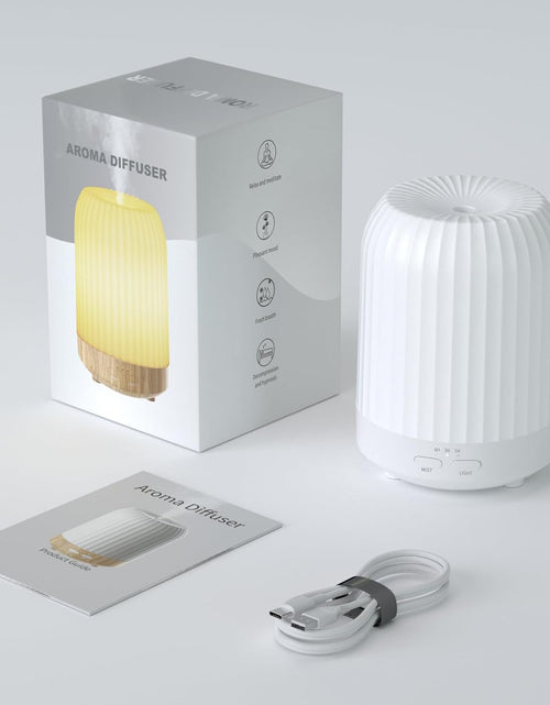 Load image into Gallery viewer, Essential Oil Diffuser for Bedroom, Quiet Humidifiers for Home, Ultrasonic 250ML Small Aromatherapy Diffuser, 7 LED Color Safety, White
