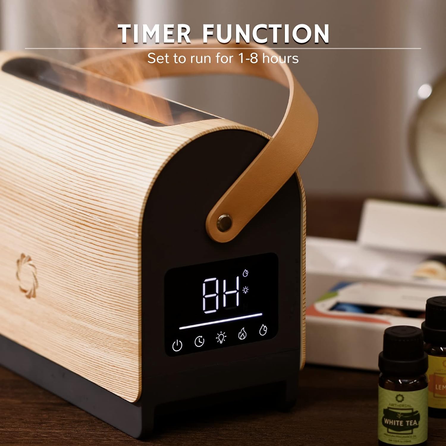 500ml Flame Diffuser, Aroma Essential Oil Diffuser, Ultrasonic Cool Mist Humidifier, LF500M Fire Diffuser