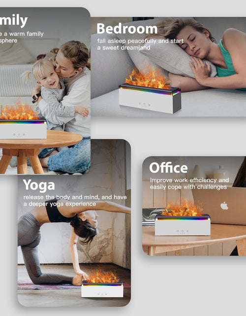 Load image into Gallery viewer, Aromatherapy Essential Oil Diffuser for Home: Mist Aroma - Flame 17 Modes RGB Ambient Lights 200ml
