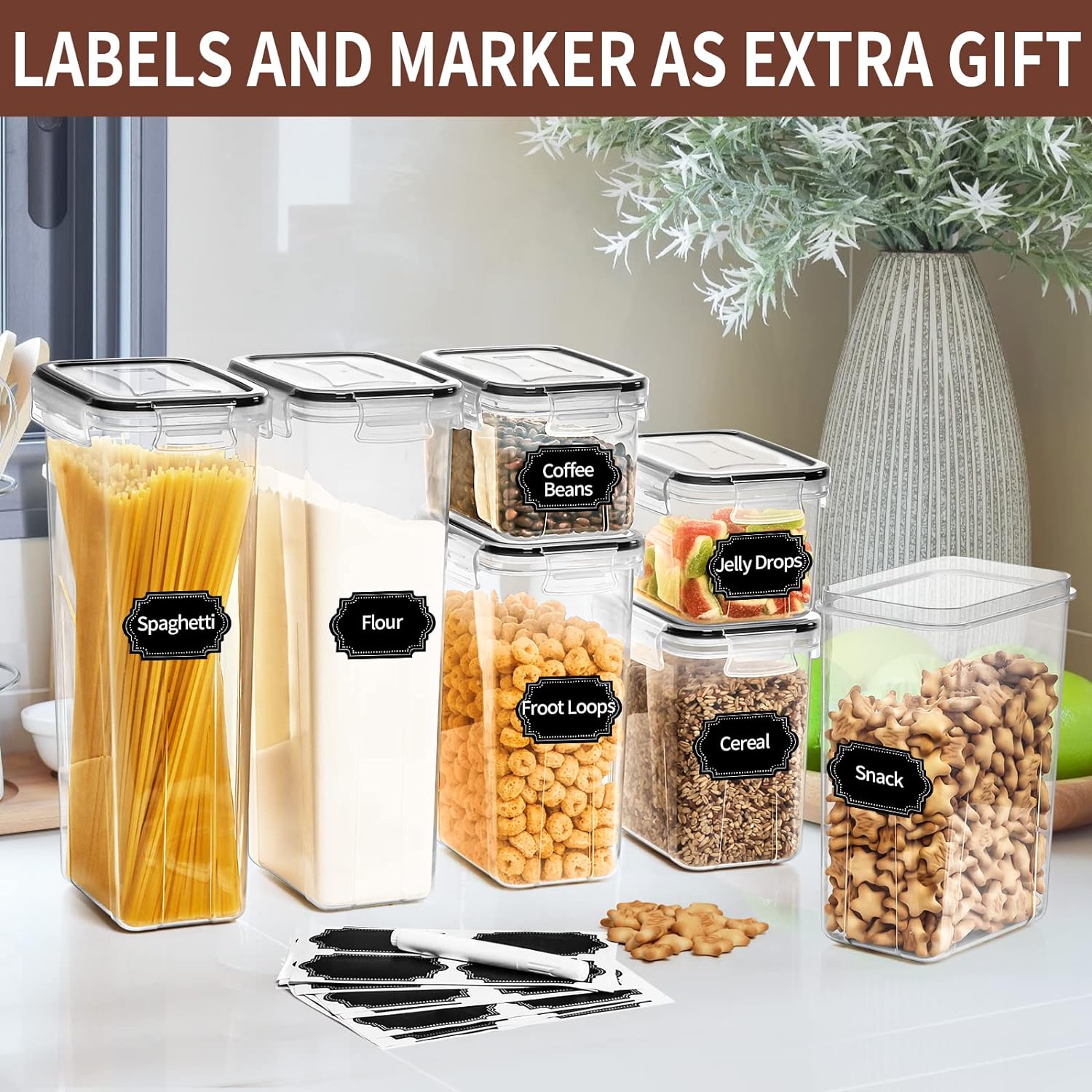Airtight Food Storage Containers Set with Lids - 24 PCS, BPA Free Kitchen and Pantry Organization