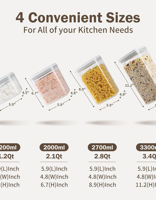 Load image into Gallery viewer, 8 Pcs Pop Container Set, Airtight Food Storage Containers with Lids for Kitchen Pantry, Gray
