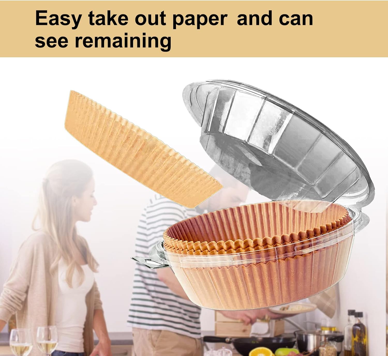 Disposable Air Fryer Paper Liners, 9 Inch Round Parchment Paper Liners for 4 qt 5 qt 6 qt
