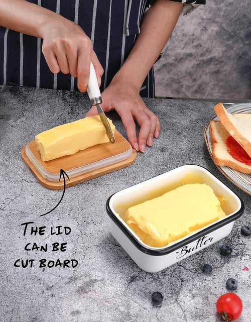 Load image into Gallery viewer, Butter Dish with Lid for Countertop, with Double High-quality Silicone Good Kitchen Gift White
