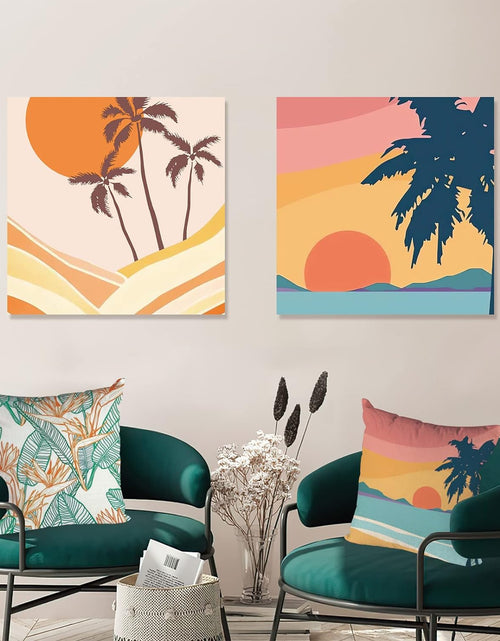 Load image into Gallery viewer, Set of 4 Modern Tropical Leaves Minimalist Aesthetic Leaf Decorative Throw Pillow Cases, 18 x 18
