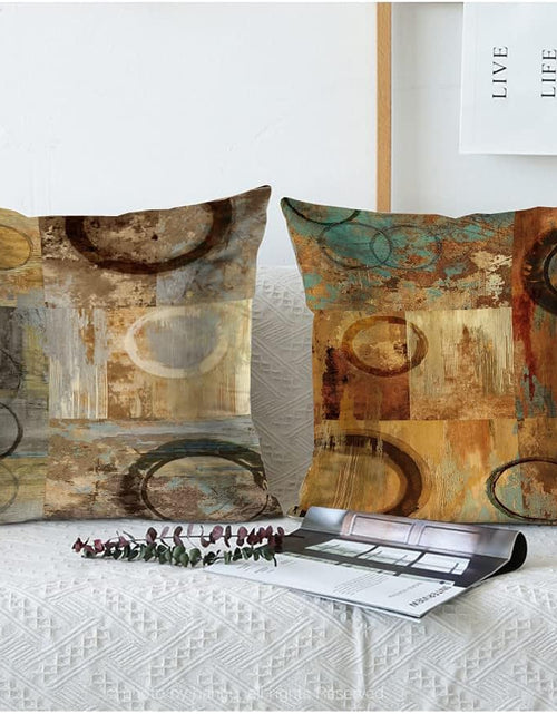 Load image into Gallery viewer, Set of 4 Teal Pillow Cover Modern Geometry Abstract Art Decorative Pillowcovers
