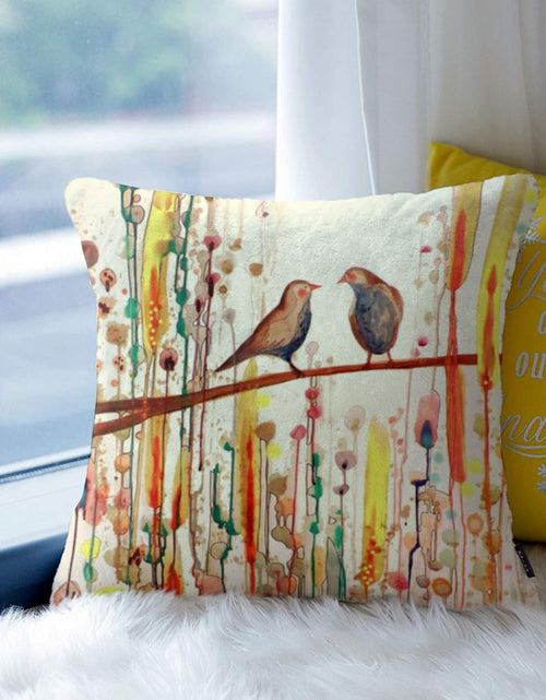 Load image into Gallery viewer, Modern Decoration Throw Pillow Covers 18x18 Set of 4 Retro Bird Flowers Throw Pillowcovers
