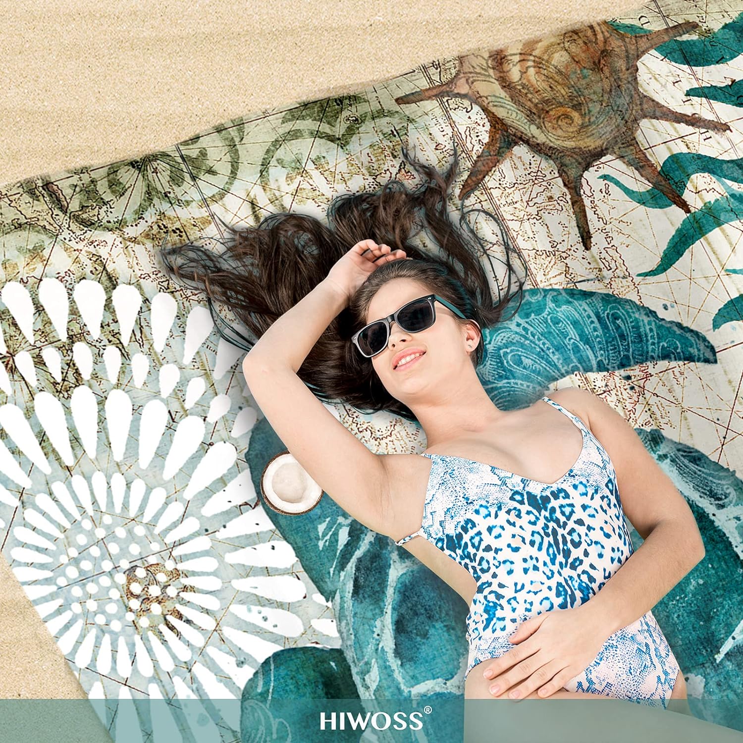 Beach Blanket Waterproof Sandproof Oversized 95”x 80”
