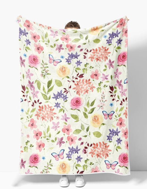 Load image into Gallery viewer, Pink Butterfly Throw Blanket Soft Cozy Warm Plush Fleece Flannel Blanket, 60 x 50 inches
