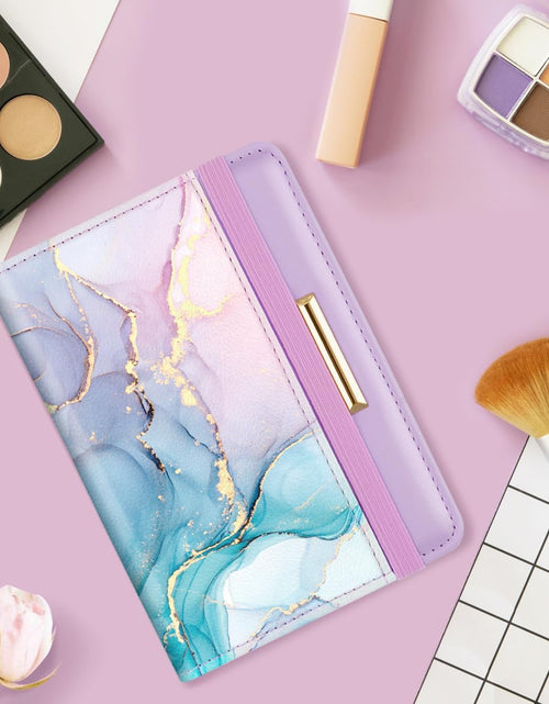 Load image into Gallery viewer, Passport Holder Cover Travel RFID Blocking Passport Cover Wallet with Elastic Band for Women, Gradien Marble
