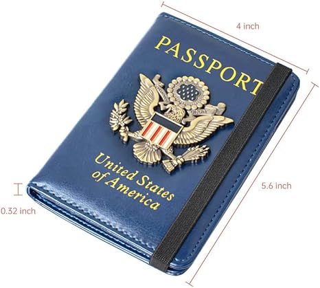 Load image into Gallery viewer, Passport Holder and Card Slot Combo RFID Blocking Leather Travel Passport Wallet, Blue
