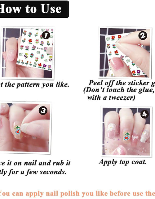 Load image into Gallery viewer, 2 Sheets 3D Self-adhesive DIY Nail Art Decoration Set Including Flowers Leaves Animals Plants Fruits
