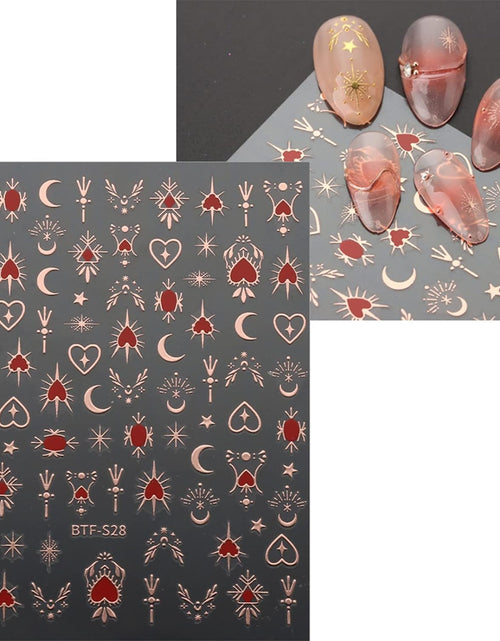 Load image into Gallery viewer, 9 Sheets Moon Star Nail Art Stickers Decals Self-Adhesive Pegatinas Uñas Sun Nail Supplies

