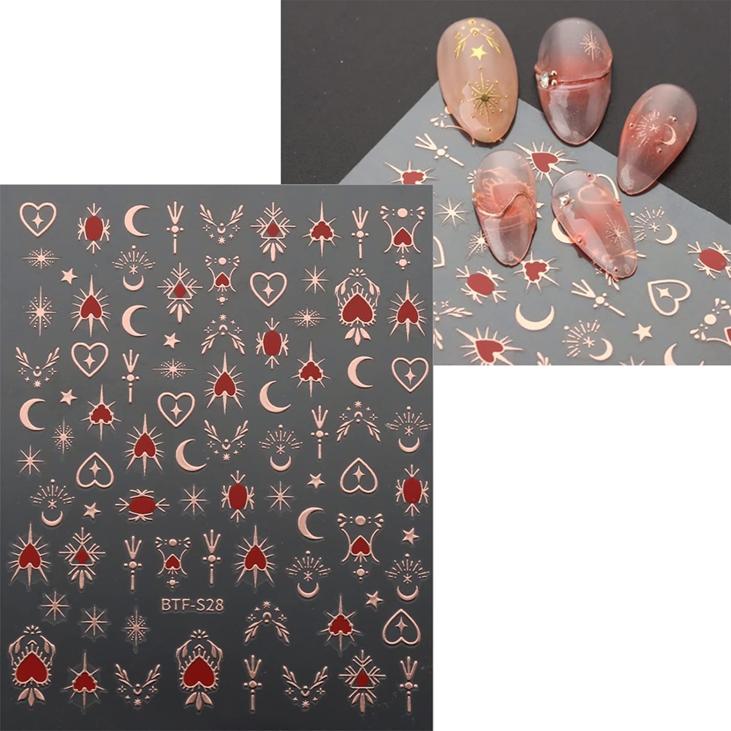 9 Sheets Moon Star Nail Art Stickers Decals Self-Adhesive Pegatinas Uñas Sun Nail Supplies