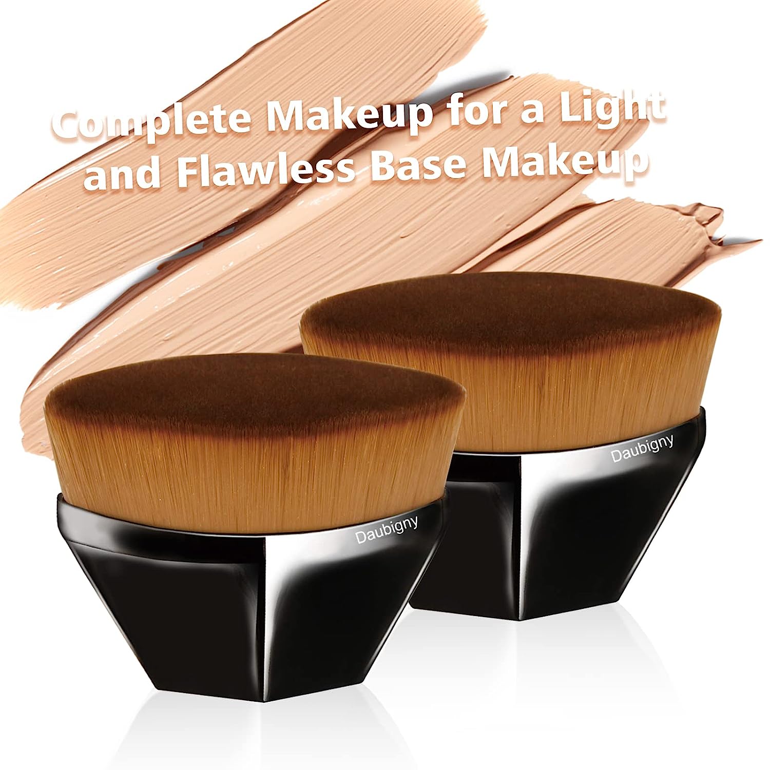 Kabuki Hexagon Face Blush Liquid Powder Foundation Brush for Blending Liquid, Black
