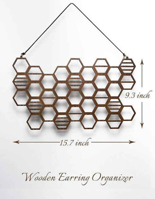 Load image into Gallery viewer, Hanging Holder Organizer Wall Display Jewelry for Stud Earrings Necklaces (Walnut)
