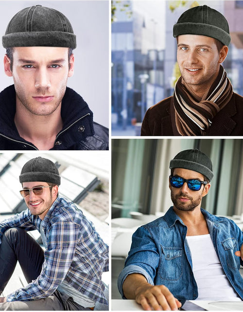 Load image into Gallery viewer, Adjustable Brimless Hats for Men Docker Hat Casual No Brim Hat (2 Pcs)
