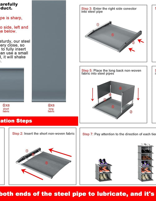 Load image into Gallery viewer, 8 Tiers DIY Narrow Stackable Free Standing Shoes Storage Tall Organizer Vertical Entryway Hallway Shelf
