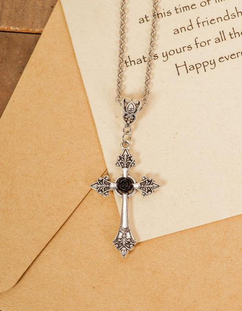 Load image into Gallery viewer, Gothic Cross Necklace, Cross Choker
