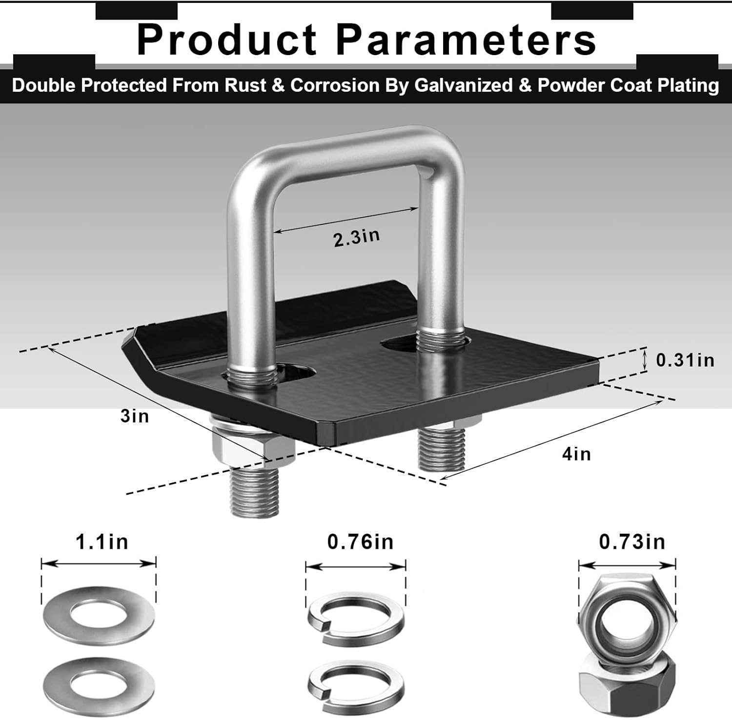 Hitch Tightener for 1.25" to 2" Hitches Heavy Duty