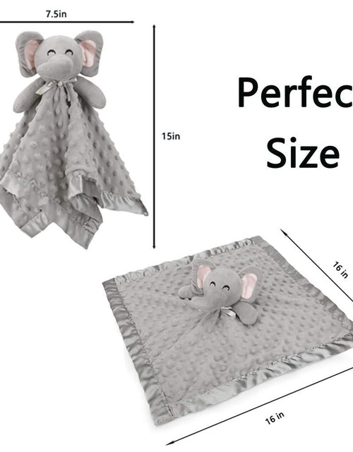 Load image into Gallery viewer, Elephant Security Blanket, Soft Lovey Unisex Lovie Baby Gifts for Newborn Boys and Girls
