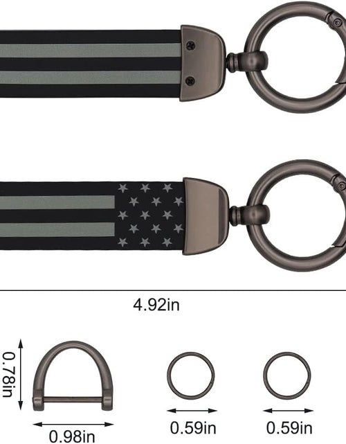 Load image into Gallery viewer, American USA Flag Car Keychain with Zinc Alloy Ring Fit for Truck, Ford, Jeep, Men Car Accessories
