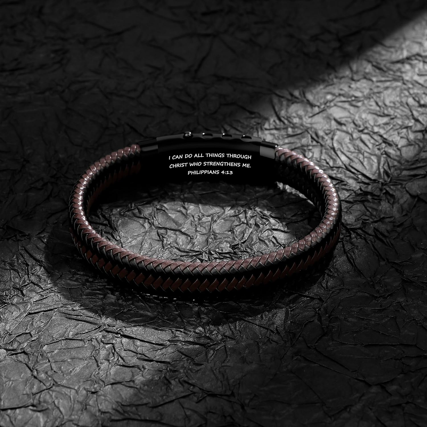 Brown Braided Leather Bracelet for Men Dad Husband Boyfriend Uncle Gifts for Him