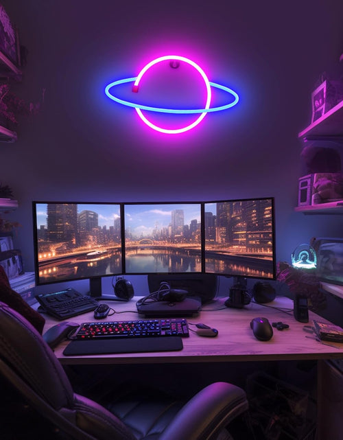 Load image into Gallery viewer, Bright LED Planet Neon Lights, USB or Battery Powered Planet Neon Signs for Wall Decor
