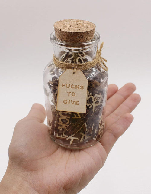 Load image into Gallery viewer, Jar of Fucks (5oz) - Gift Jar, Wooden Cutout Letter Piece, Bad Mood Vent, Spoof Birthday, Holiday Gift to Friend - Funny Gift for Valentine&#39;s Day
