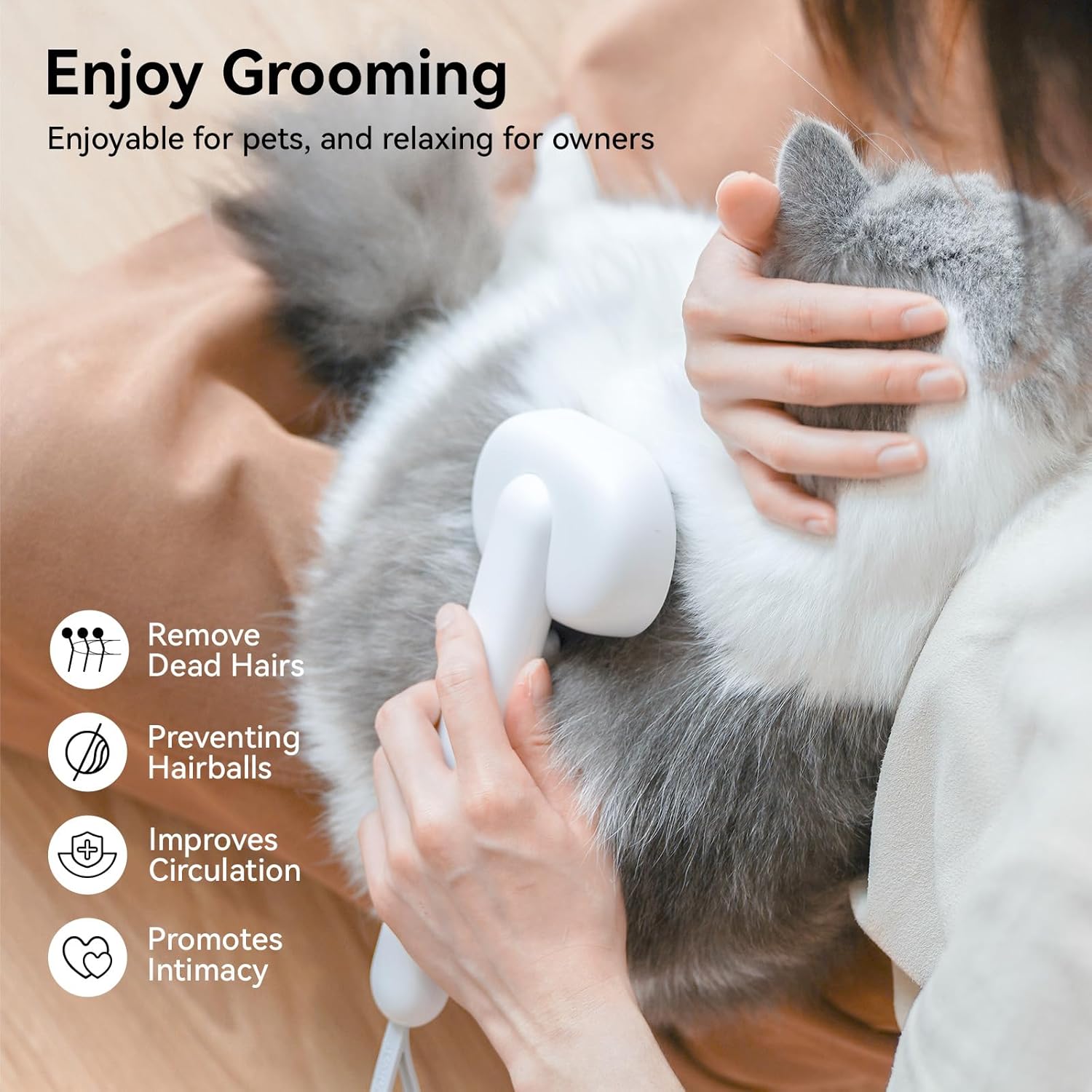 Cat Brush with Release Button, Cat Brushes for Indoor Cats Shedding, Removes Loose Fur