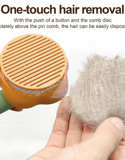 Load image into Gallery viewer, Pet Grooming Brush Cat Deshedding Brush, Self-Cleaning Slicker Cat Brushes ,Orange+Green
