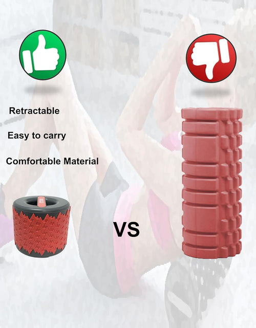 Load image into Gallery viewer, Collapsible Foam Roller for Exercise and Recovery (13 Inches), Easily Portable at 5.5 inches (Red)

